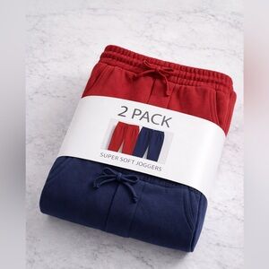 2 Pack Medium Unisex Sweatpants Red and Blue NWOT
